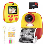 Cámara Digital Hd Para Niños Fotos Imprimibles 32gb Tarjeta