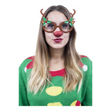 Lentes Para Fiestas De Navidad Reno Con Nariz Ghoulish