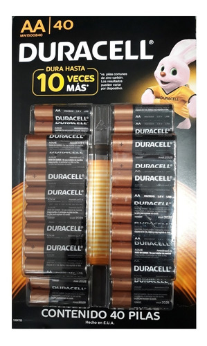 Pilas Duracell Aa Mayoreo C40 En Blister Baterias Alcalinas