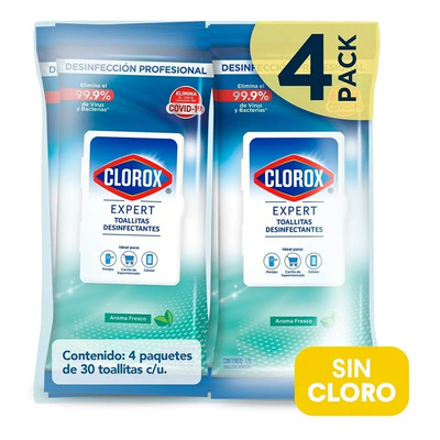 Pack De Toallitas Desinfectantes Clorox Expert 4x30 Un | MercadoLibre