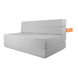 Sofa Cama Doble Agusto ® Sillon Plegable Matrimonial Colchon Color Gris