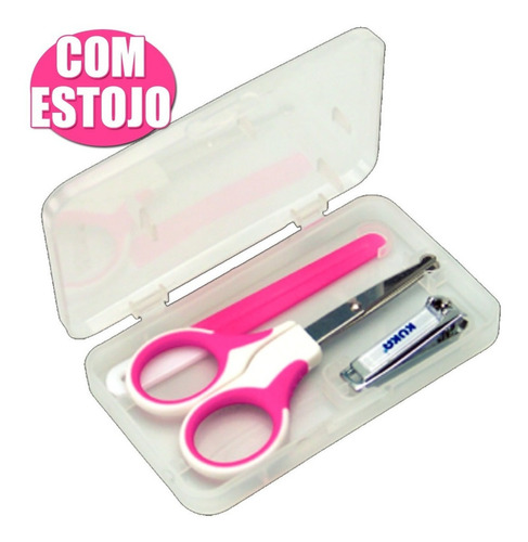 Kit Manicure Bebê Tesoura Lixa Cortador Unhas Higiene Kuka