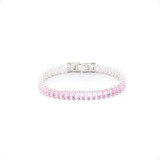 Pulseira Cristal Quartzo 16,5cm Banho De Prata - Santa Prata