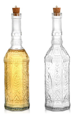 Frcctre Paquete De 2 Botellas De Vidrio Vintage Con Corcho,