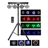 Musysic Luz Led Rgb Dj Con Soporte, 4 Pares Powerhouse Gigba