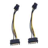 2x Cable Adaptador De 15 Pines A 6 Pines Pci Para Tarjeta De