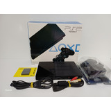 Playstation 2 Slim Com Leitor Novo + Controle Sem Fio + Caixa + Brinde