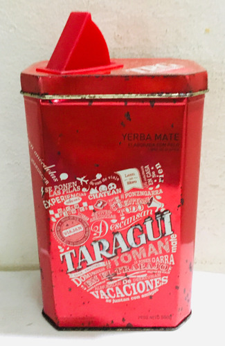 Lata Yerba Mate Taragui - Trg Tomanmate -c/ Pico Vert. Vacia