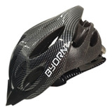 Capacete Ciclista Com Led Bike Adulto + Par De Sinalizador Cor Preto Byorn Tamanho G 56-60cm