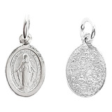 Colgante Medalla Virgen De Los Rayos Mini Plata Fina 925