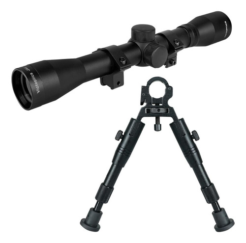 Luneta Vector Optics 4x 32mm Trilho 11mm + Bipé Rifle