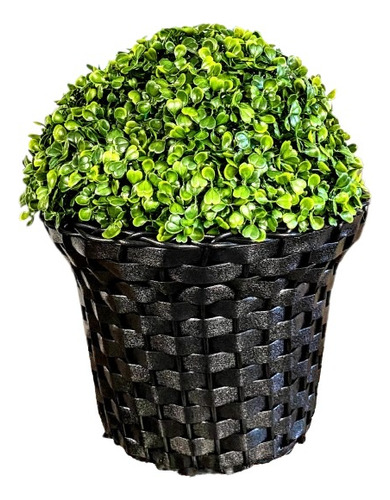 Vaso Com Buchinho Grande Bola De Grama Verde Vime Decoração