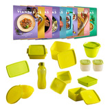 Set De 10 Herméticos Tupperware + Recetario Para Viandas  