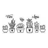 Vinilo Decorativo  Cactus Frase Pared 