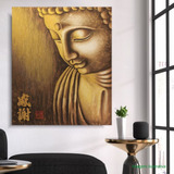 Quadro Oriental Buda Gratidão Acrílico Pintado À Mão 120x100