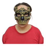 Máscara Antifaz Catrinas Y Catrin Mexicano Halloween Latex Color Catrina Dorada