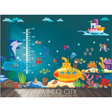 Vinil Decorativo Del Mar Con Tiburon Y Peces 3 Mts X 2 Mts