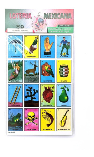 10 Loteria Del Gallo Original 8 Tablas Y 54 Naipes Cada Una!