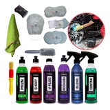 Kit Lavagem Automotiva Completa Pretinho Shampo Toalha Vonix