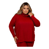 Conjunto Plus Size Feminino Calça E Blusa Lanzinha Inverno