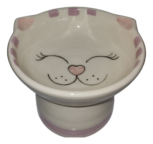 Comedero Para Gatos Alto De Ceramica Artesanal