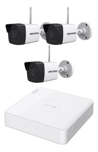 Kit Hikvision Nvr 4 Ch Mini + 3 Cam Wireless Hikvision 1080p