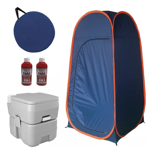 Combo Inodoro Portátil + Carpa Baño Disgregante Camping