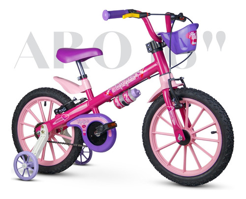 Bicicleta Infantil Nathor Top Girls Aro 16 Freios V-brakes