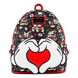 Mochila Disney Loungefly Mickey Mouse Minnie Emoji Amor Corazón Manitas Original