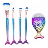 Set De Brocha X5 Cola De Sirena Make Up Maquillaje Pez