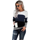 Blusa Para Mujer Manga Larga Azul Negro Blanco Rayas Moda