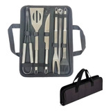 Kit Churrasqueiro Churrasco Inox 10 Pçs Maleta Prof. Presen