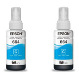 Tinta Epson T664 Cian X2 Originales - Vencidas