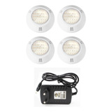 Kit 04 Power Led 6w Smd Abs Azul Brustec