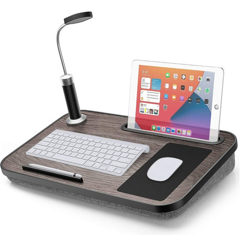 Soporte Mesa Cama Tablet Notebook Portatil + Lampara