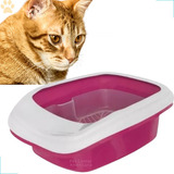 Caixa Gato Banheiro Areia Bandeja Sanitária Kit 4 Peças Cor Rosa