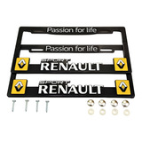 Porta Placas Camioneta Auto Renault Marcos Cubre Pijas Kit 