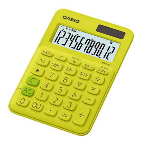 Calculadora Casio Ms 20 Verde - Solar - 12 Dígitos 