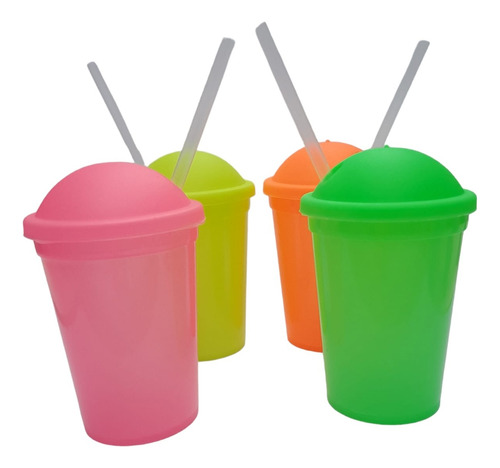 Vasos Milkshake Colores Fluor X35 Unidades