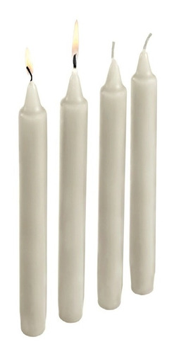 Clasicas Velas Blancas Parafina  Cera 20 Cm  X 100 Unidades