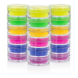 Pack De 3 Pigmento Polvo Torre 6 Colores Neón Ojos Uñas