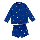 Conjunto Infantil Praia Menino Camisa Sunga Proteção Solar 