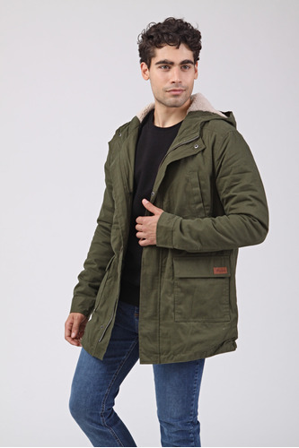 Campera Hombre Bravo Jeans Elba Verde Militar T. S Al 3xl