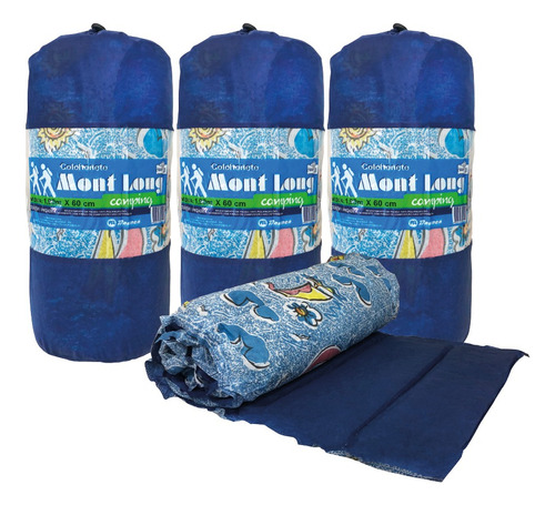 Kit Com 3 Colchonete Camping 1,90x60cm Montlong Solteiro