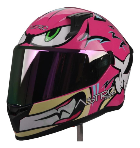 Casco Astro Speed Integral Doble Certificado Rosa Doble Mica