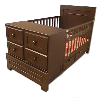 Cuna, Cuna Para Bebe, Cama Cuna Convertible A Recamara Ind. - Chocolate | MercadoLibre