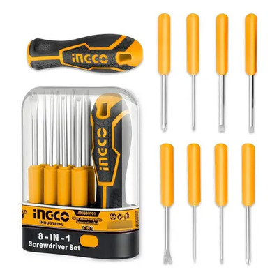 Kit Destornilladores Puntas Intercambiables 8 En 1 Ingco