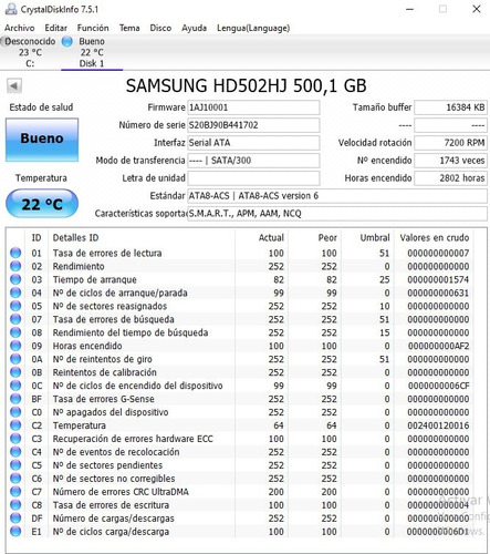 Disco Pc Samsung 500gb - Hd502hj Excelente