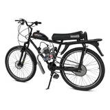 Bicicleta Motorizada 80cc Bike Mobybike Coroa 44 Cor Preta