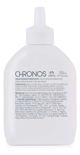 Repuesto Agua Micelar Purificante Natura Chronos 150ml